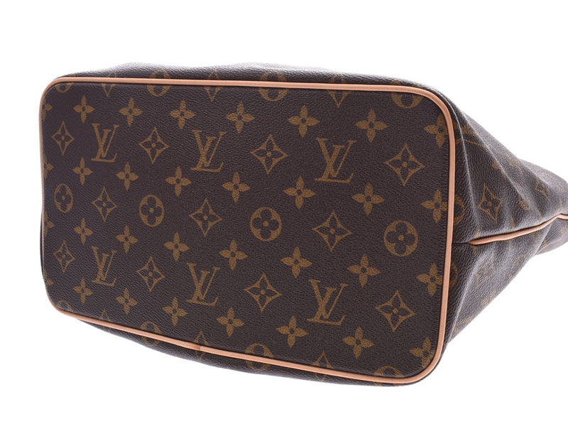 Louis Vuitton Monogram Palermo PM Brown M40145 Women's Genuine Leather 2WAY Bag Shindo Beauty LOUIS VUITTON Strap With Used Ginzo