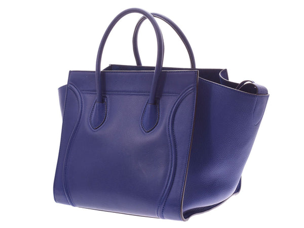 Celine Luggage Phantom Blue Ladies Calf Handbag AB Rank CELINE Used Ginzo