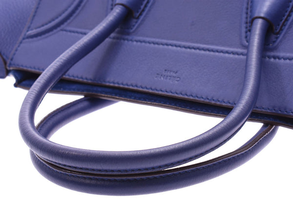 Celine Luggage Phantom Blue Ladies Calf Handbag AB Rank CELINE Used Ginzo
