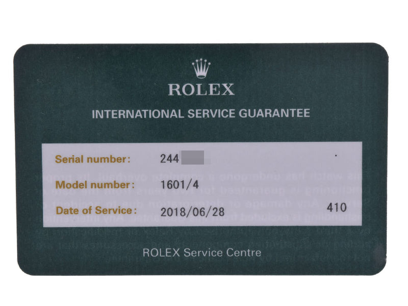 ロレックス デイトジャスト シルバー文字盤 1601/4 メンズ SS 自動巻 時計 ABランク ROLEX 2018年国際サービス保証書 中古 銀蔵
