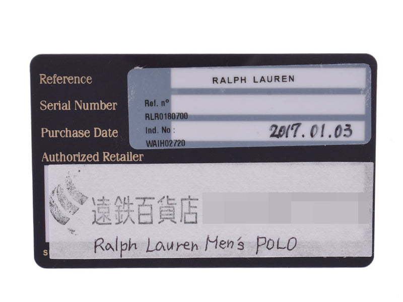 ラルフローレン RL888 32mm 白文字盤 レディース SS/革 クオーツ 時計 ABランク Ralph Lauren 箱 ギャラ 中古 銀蔵