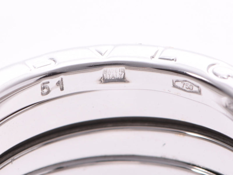 ブルガリ B-ZEROリング サイズS #51 レディース WG 8.3g 指輪 Aランク 美品 BVLGARI 箱 中古 銀蔵
