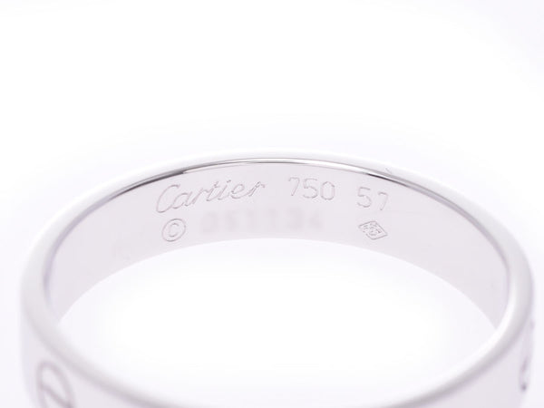 カルティエ ミニラブリング #57 レディース メンズ WG 4.4g 指輪 Aランク 美品 CARTIER 中古 銀蔵