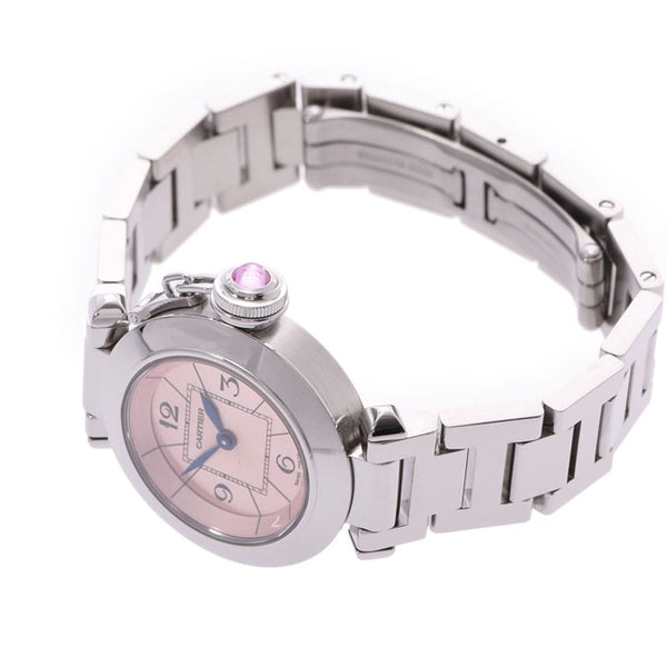 カルティエ ミスパシャ ピンク文字盤 レディース SS クオーツ