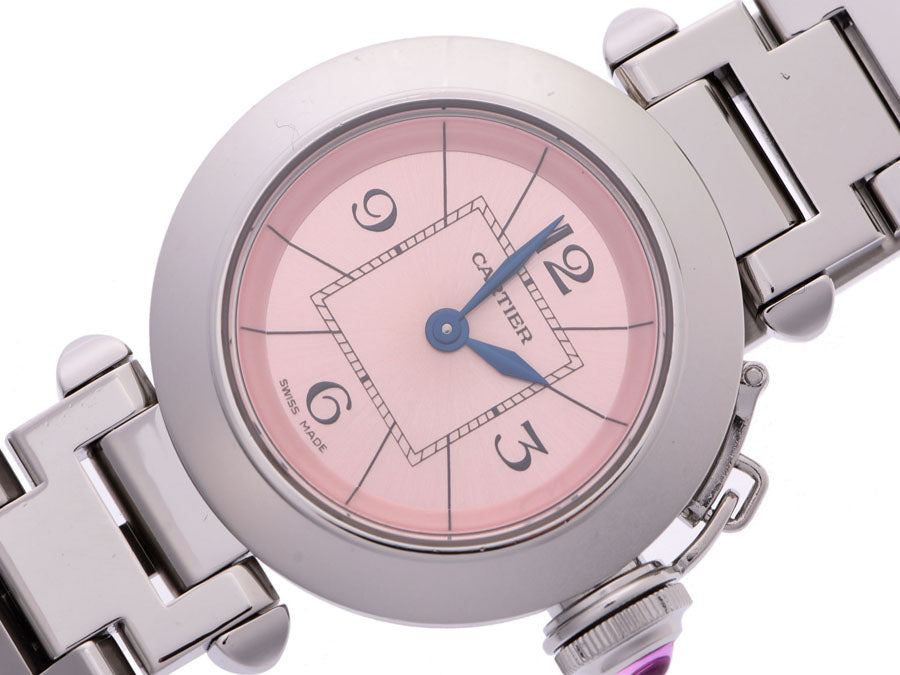 箱付】 カルティエ ミスパシャ ピンク文字盤 稼働品 クォーツ