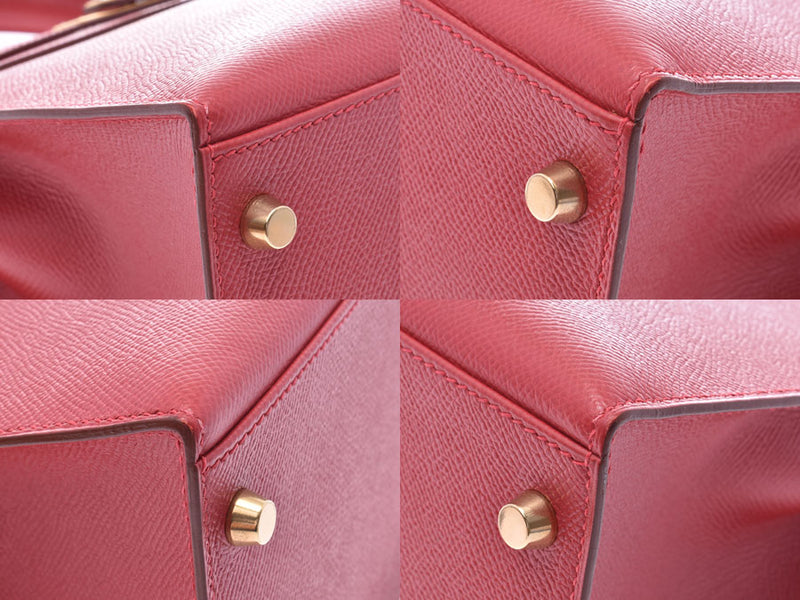 Hermes Kelly 28 Outer sewing Rouge Biff G metal fittings □D engraved Ladies Kushbel 2WAY handbag A rank Good Condition HERMES Used Ginzo