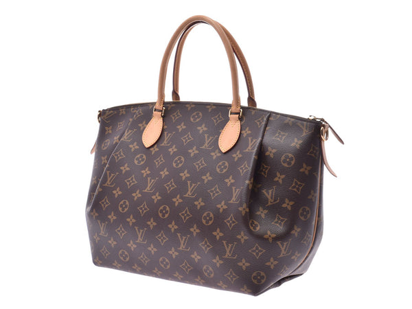 Louis Vuitton monogram tureen MM Brown M48814 women's genuine leather 2WAY handbag with AB rank LOUIS VUITTON strap used silver