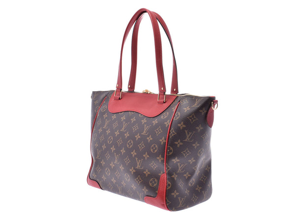 Louis Vuitton Monogram Estrela Red Brown M51193 Women's Genuine Leather 2WAY Bag AB Rank Strap with LOUIS VUITTON Used Ginzo