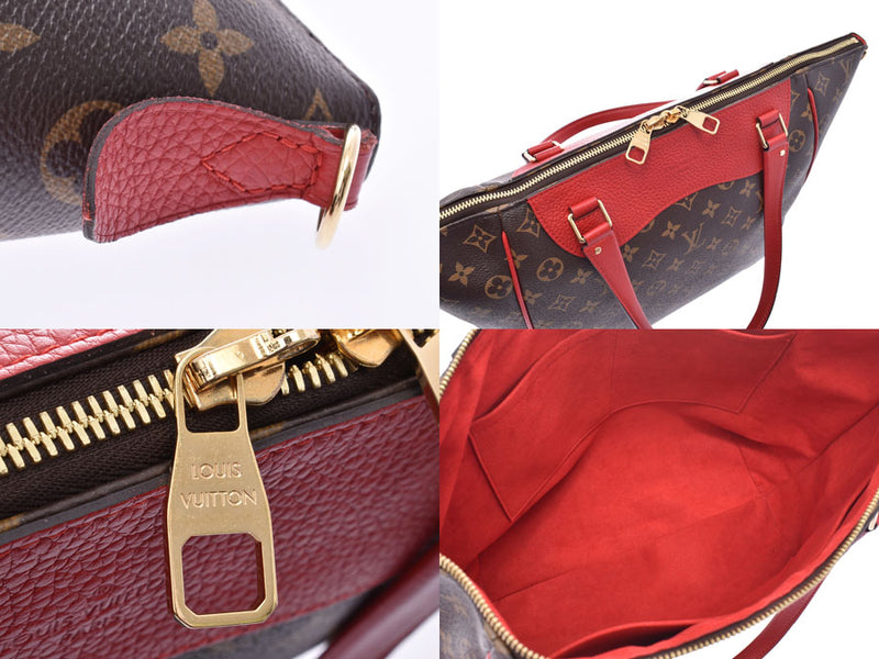 Louis Vuitton Monogram Estrela Red Brown M51193 Women's Genuine Leather 2WAY Bag AB Rank Strap with LOUIS VUITTON Used Ginzo