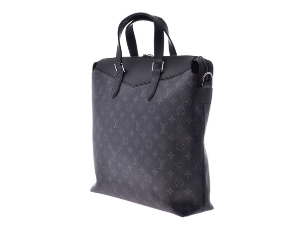 Louis Vuitton Eclipse Explorer Tote Black M40567 Men's Genuine Leather 2WAY Bag A Rank Beauty LOUIS VUITTON Strap With Used Ginzo