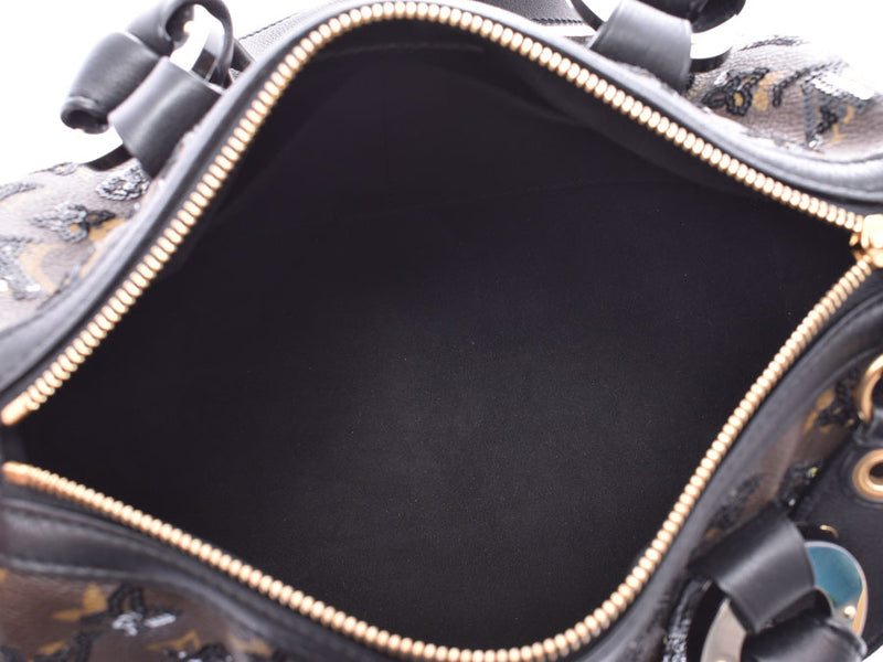 LOUIS VUITTON M40243 Monogram Eclipse Speedy30 Sequin Hand Bag Canvas Black