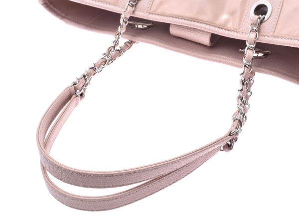 Chanel Deauville Tote Pink SV Hardware Ladies Calf Bag AB Rank CHANEL Used Ginzo