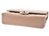 Chanel Matrasse Chain Shoulder Bag Beige G Hardware Ladies Lambskin Double Lid AB Rank CHANEL Used Ginzo
