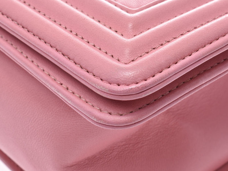 Chanel Boy Chanel Chain Shoulder Bag Pink Vintage Hardware Ladies Lambskin AB Rank CHANEL Gala Used Ginzo