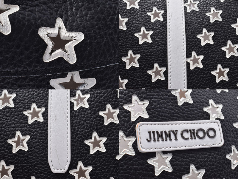 Jimmy Choo Tote Bag Black/White Star Ladies Men's Calf AB Rank JIMMY CHOO Used Ginzo