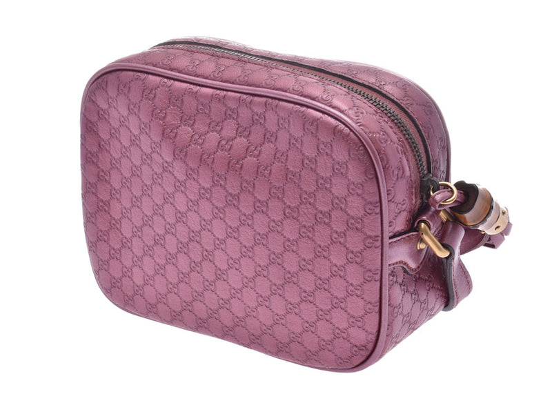 Gucci Microgucci Shima Shoulder Bag Metallic Pink Ladies Calf A