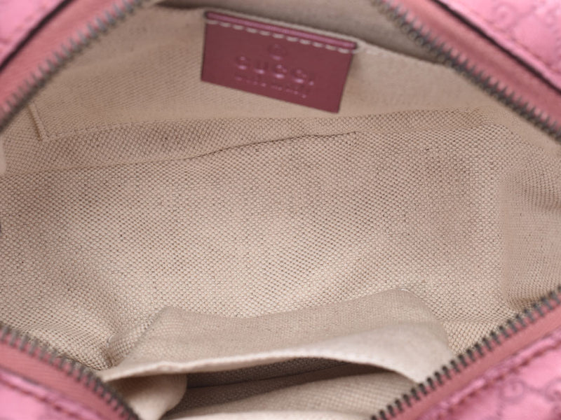 Gucci Micro Gucci Shima Shoulder Bag Metallic Pink Ladies Calf A Rank Good Condition GUCCI Used Ginzo