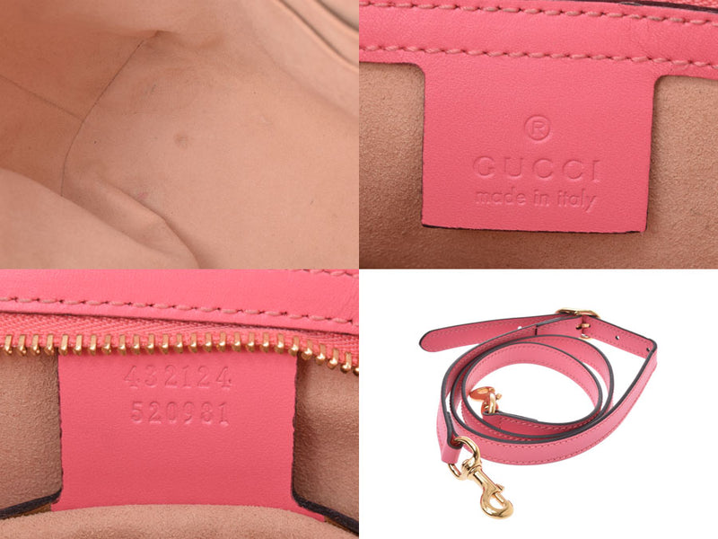 Gucci, the pink Ladies, pink Ladies, 2WAY, handbag AB, Rank, GUCCI straps, two used silkhand straps.