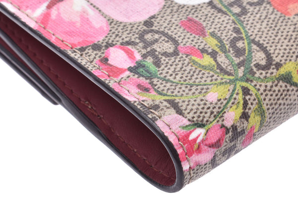 Gucci W Hook Wallet Glej Floral Floral Pattern Women's PVC/Leather Shin doMishin GUCCI Box Used Ginzo