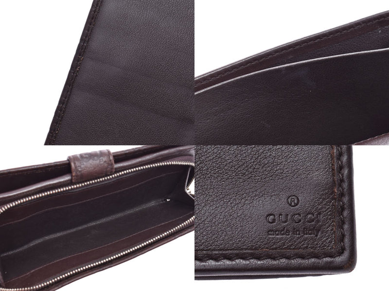 Gucci Gucci Shima Bi-fold Wallet Brown Men's Ladies Calf B Rank GUCCI Used Ginzo