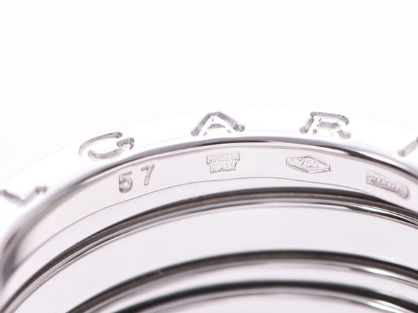 ブルガリ B-ZEROリング サイズS #57 メンズ レディース WG 9.8g 指輪 Aランク 美品 BVLGARI 中古 銀蔵