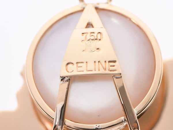 Celine Pendant Top Horse Carriage Lady's K18 Mabe Pearl 11.0g A Rank Good Condition CELINE Used Ginzo