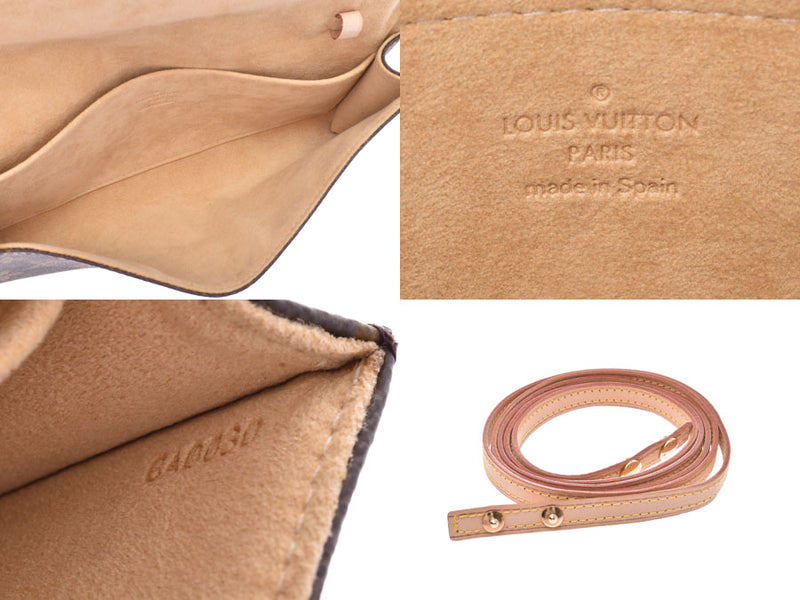 Louis Vuitton Monogram Pochette Twin GM Brown M51852 Ladies Leather Bag A Rank LOUIS VUITTON Used Ginzo