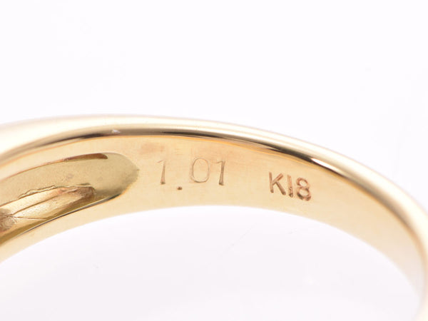 Ring #13 Ladies K18YG Diamond 1.01ct 4.6g Ring A Rank Used Ginzo