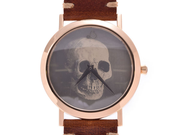 Other Lorenz Baumer LORENZ BAUMER Men's PG/Leather Watch Quartz Skull Dial A Rank Used Ginzo