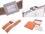 Hermes Beltwatch White Dial BE1.210 Women's SS/Leather Quartz Watch A Rank HERMES Used Ginzo