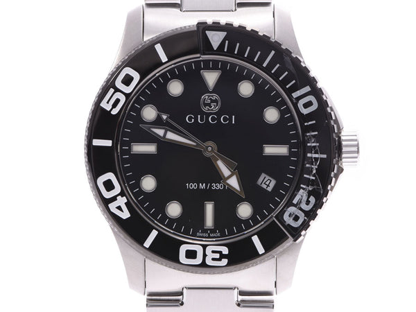 Gucci g tigers 162.2 ya126279 Mens SS Watch quartz black dial ab