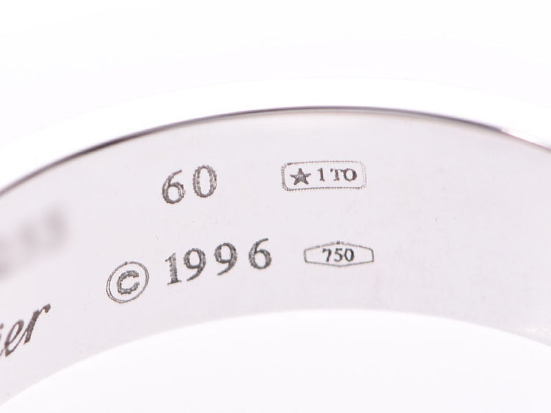 カルティエ ラブリング #60 メンズ レディース WG 8.9g 指輪 Aランク 美品 CARTIER 中古 銀蔵