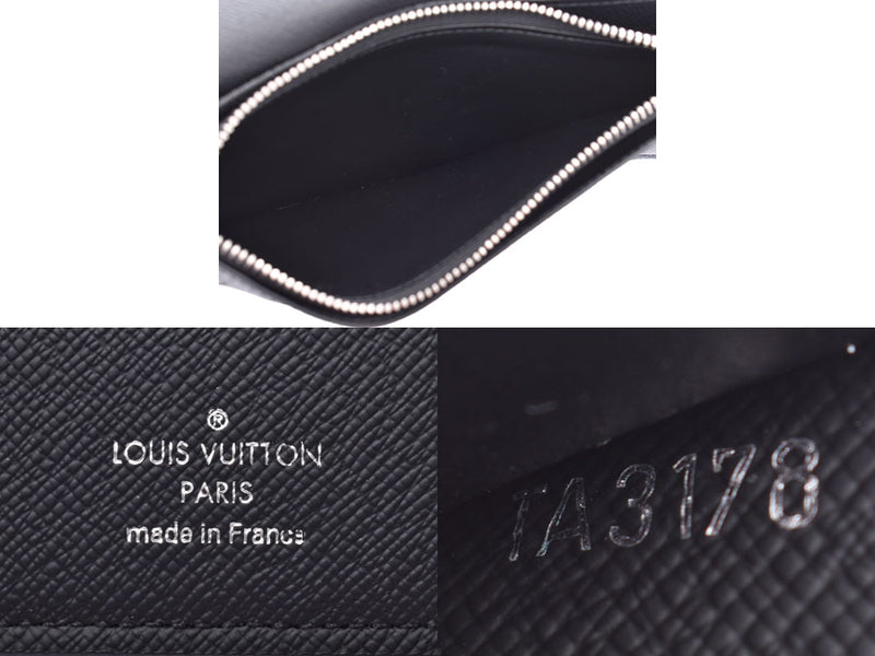 Louis Vuitton Taiga Portofeuille Broza Black M32572 Men's Long Wallet A Rank Good Condition LOUIS VUITTON Used Ginzo
