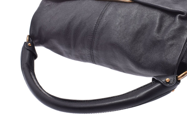 Ferragamo Vala One Shoulder Bag Black G Metal Fittings Women's Calf AB Rank FERRAGAMO Used Ginzo