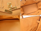 HERMES Hermes Birkin 35 Saffron A Engraved Gold Metal Fittings Unisex Buffle Skipper Handbag Used