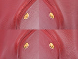 47 HERMES エルメスボリード rouge Ashe ○ W carved seal gold metal fittings Lady's fjord handbags    Used