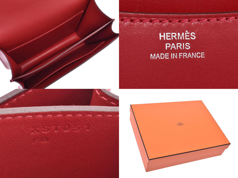 HERMES Hermes Constance mini-3 rouge Biff silver metal fittings X carved seal (about 2016) carved seal レディースタデラクト 2WAY bag    Used
