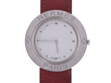 HERMES エルメス パスパス PP1.610 ボーイズ SS/革 腕時計 クオーツ 白文字盤 Aランク 中古 銀蔵