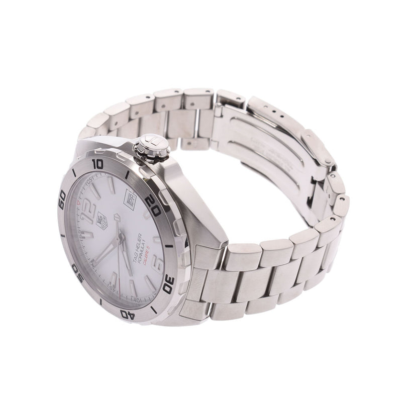Tag heuer formula 1 waz2114.ba0875 men's ss watch automatic winding white dial a rank used silver ware