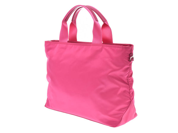 Prada 2WAY Tote Bag Pink BN2867 Ladies Nylon Handbag Shindo Good Condition PRADA Gala Strap Used Ginzo