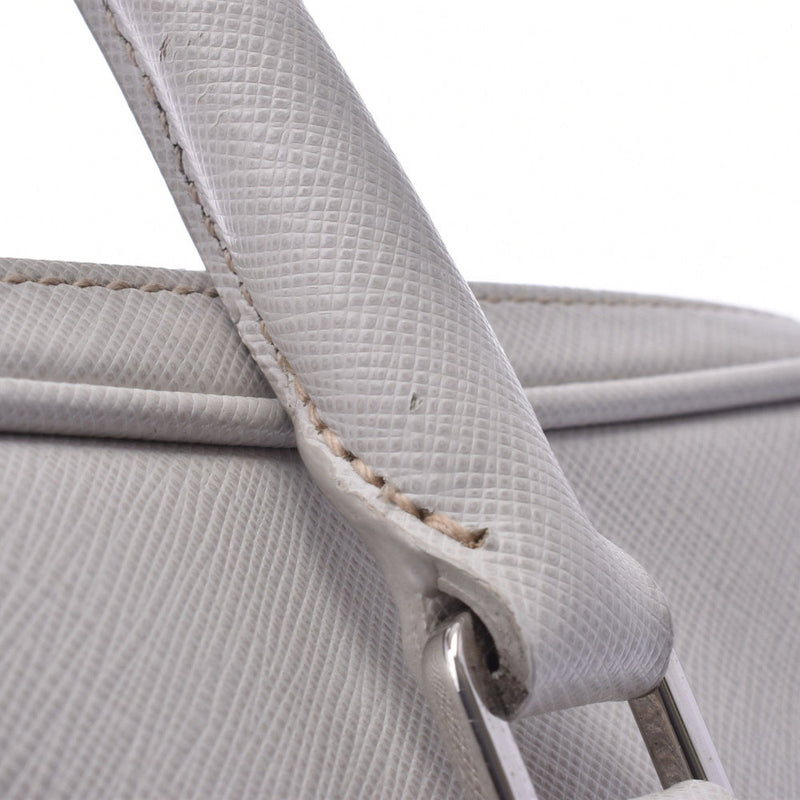 PRADA Prada Briefcase White 2VE368 Men's Saffiano Business Bag B Rank Used Ginzo