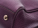 Gucci Bamboo Shopper Metallic Purple 323660 Ladies Calf/Bamboo 2WAY Handbag B Rank GUCCI With Strap Used Ginzo