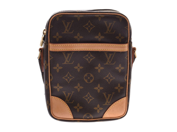 Louis Vuitton Monogram Danube Brown M45266 Ladies Men Genuine Leather Shoulder Bag AB Rank LOUIS VUITTON Used Ginzo