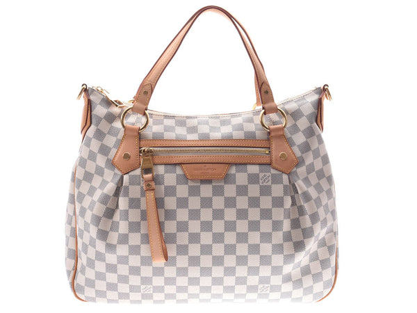 White N41133 Lady's handbag AB rank used silver storehouse made in LOUIS VUITTON ルイヴィトンダミエアズールイーヴォラ MM 2WAY bag USA