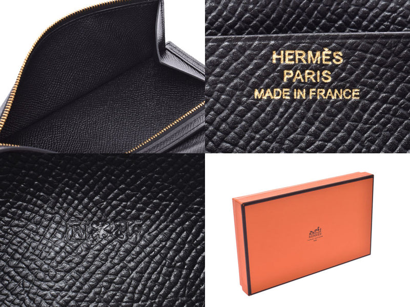 HERMES Hermes Bairnsfure black gold metal fittings