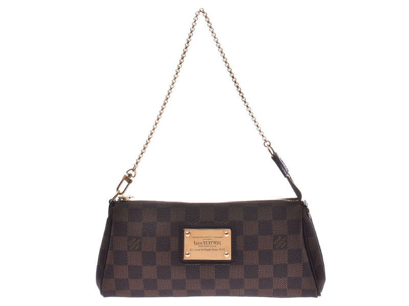 Louis Vuitton Damier Eva Brown N55213 Ladies Genuine Leather 2WAY Bag A Rank Good Condition LOUIS VUITTON With Strap Used Ginzo