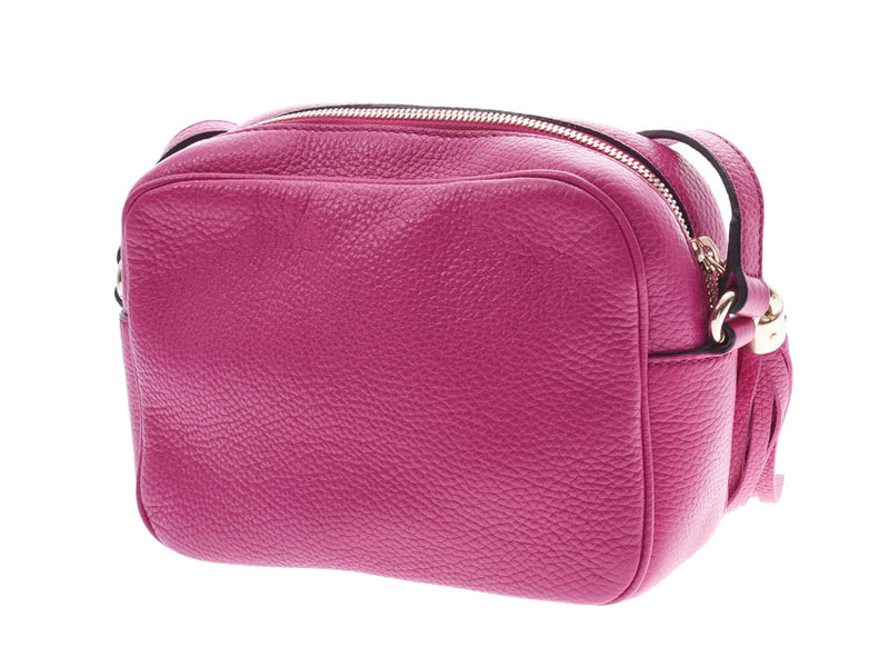 GUCCI Gucci Small disco bag pink system 308364 lady's leather shoulder bag A rank used silver storehouse