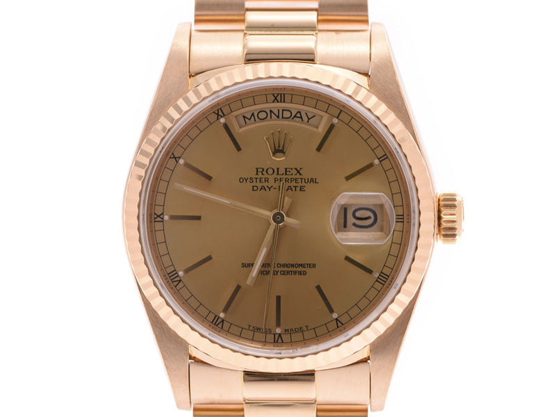 Rolex Daydate Champagne Dial No. 18038 R Men's YG Automatic Winding Watch A Rank Beauty ROLEX Used Ginzo