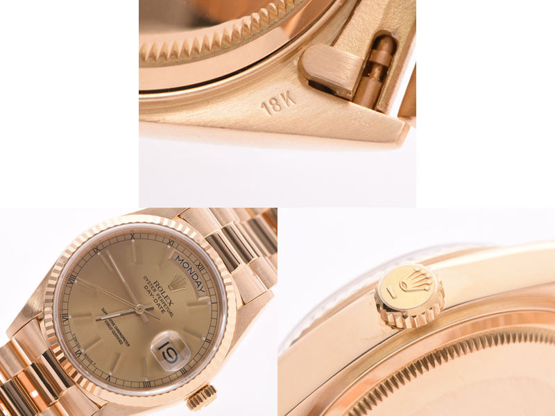 Rolex Daydate Champagne Dial No. 18038 R Men's YG Automatic Winding Watch A Rank Beauty ROLEX Used Ginzo