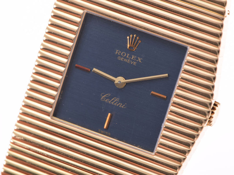ROLEX Rolex Cellini Ladies 18KYG Watch Manual winding Black Dial A rank Used Ginzo